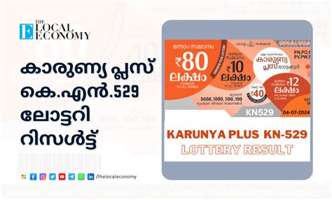 കാരുണ്യ പ്ലസ് ലോട്ടറി KN 529 .